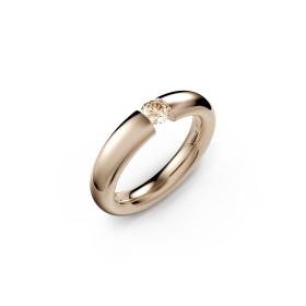 Roségold, Ringe, Niessing Spannring® Oval  N141793-0.25ct-cinnamon-gloss-rw