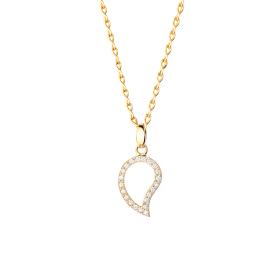 Gelbgold, Halsschmuck, Tamara Comolli SIGNATURE Anhänger small mit Diamant Pavé  P-Sig-s-pl-yg