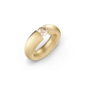 Gelbgold, Ringe, Niessing Spannring® Oval  N141793-0.7ct-cinnamon-satin-cy