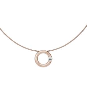 Roségold, Halsschmuck, Niessing Spannring® Anhänger  N353924-16mm-0.4ct-satin-rw