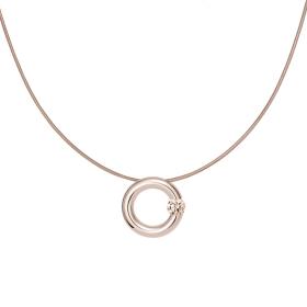 Roségold, Halsschmuck, Niessing Spannring® Anhänger  N353924-16mm-0.4ct-cinnamon-gloss-rw