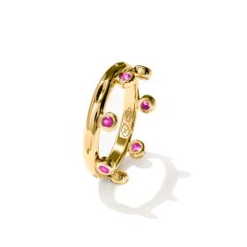 Gelbgold, Ringe, Tamara Comolli GYPSY Ring Crown Brilliant Cut 'Blush'  R-Gyp-C-Br-Blu-yg