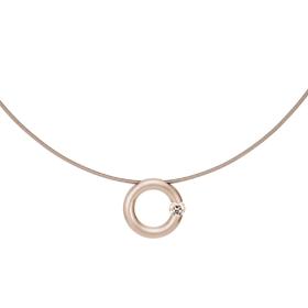 Roségold, Halsschmuck, Niessing Spannring® Anhänger  N353924-15mm-0.25ct-cinnamon-satin-rw