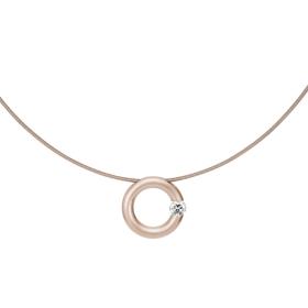 Roségold, Halsschmuck, Niessing Spannring® Anhänger  N353924-17mm-0.5ct-satin-rw