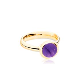 Gelbgold, Ringe, Tamara Comolli BOUTON Ring small Amethyst R-BOU-s-Am-yg