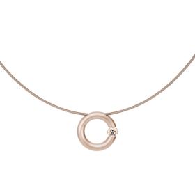 Roségold, Halsschmuck, Niessing Spannring® Anhänger  N353924-17mm-0.5ct-cinnamon-satin-rw