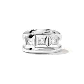 Weißgold, Ringe, Tamara Comolli CURRICULUM VITAE 3 Ring Diamanten medium R-CV3-m-Pr-wg