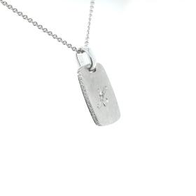 Weißgold, Halsschmuck, Juwelier Michels TAGS Anhänger - Klein Antik Diamant Buchstabe  TP-ASBS-M-WG