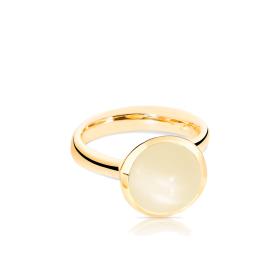 Gelbgold, Ringe, Tamara Comolli BOUTON Ring large Sand Mondstein R-BOU-l-MoSa-yg