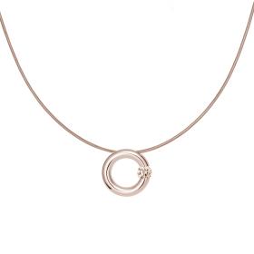 Roségold, Halsschmuck, Niessing Spannring® Anhänger  N353924-14mm-0.16ct-cinnamon-gloss-rw