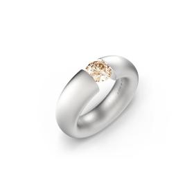 Platin, Ringe, Niessing Spannring® Oval  N141793-0.7ct-cinnamon-satin-pt