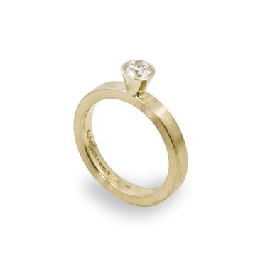 Ringe, Gelbgold, Schmuckwerk Solitairering Alpenring