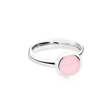 Ringe, Weißgold, Tamara Comolli BOUTON Ring small pinker Chalcedon