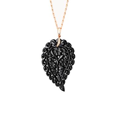 Halsschmuck, Roségold, Tamara Comolli INDIA Anhänger large Black Onyx