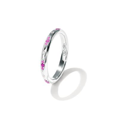 Ringe, Weißgold, Tamara Comolli GYPSY Bandring Pavé  'Blush'