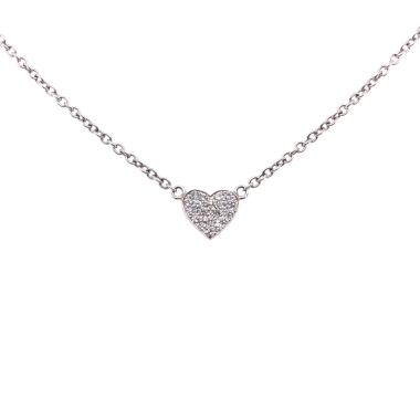 Halsschmuck, Platin, Juwelier Michels LOVE Collier Herz Brillant