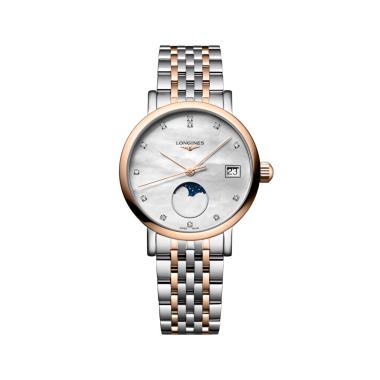 Damenuhr, Quarzwerk, Longines Longines Elegant Collection Moonphase