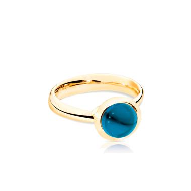 Ringe, Gelbgold, Tamara Comolli BOUTON Ring small London Topas