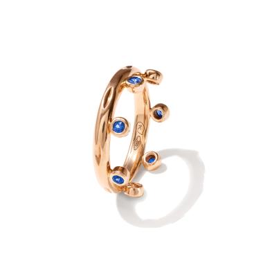 Ringe, Roségold, Tamara Comolli GYPSY Ring Crown Brilliant Cut 'Ocean' 