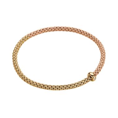 Armschmuck, Roségold, FOPE Flex'it Prima Armband mit zweifarbigem Geflecht