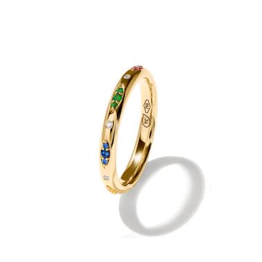 Ringe, Gelbgold, Tamara Comolli GYPSY Bandring Pavé  'Candy'