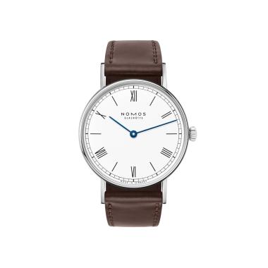 Damenuhr, Handaufzug, NOMOS Glashütte Ludwig 33 Duo emailleweiß