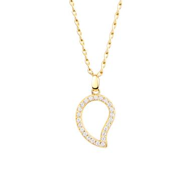 Halsschmuck, Gelbgold, Tamara Comolli SIGNATURE Anhänger large mit Diamant Pavé 