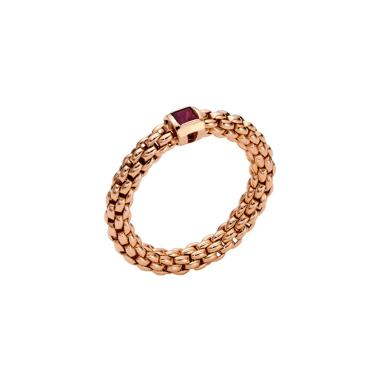 Ringe, Roségold, FOPE Flex'it Souls Ring mit Rubin