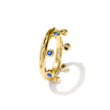 Ringe, Gelbgold, Tamara Comolli GYPSY Ring Crown Brilliant Cut 'Ocean' 